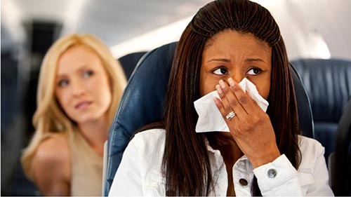 Airplane seats as a ticket to infection