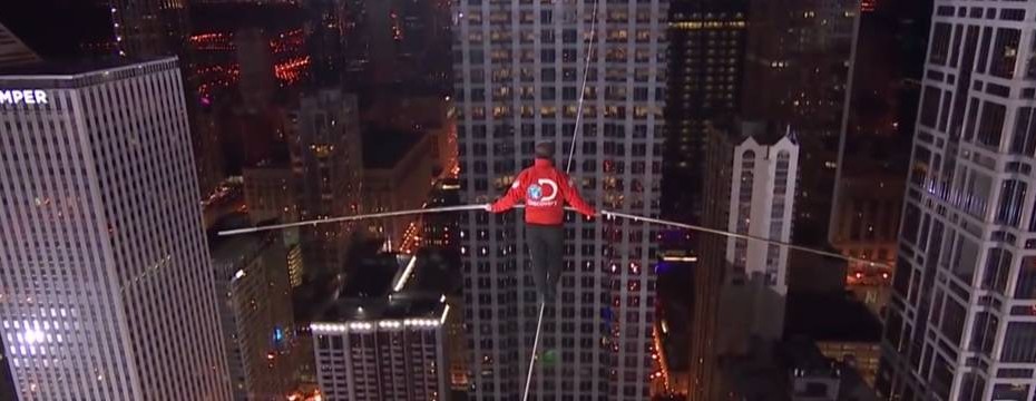 Nik Wallenda Blindedfolded Tightrope Walk